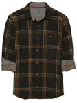Flag & Anthem Charcoal, Brown And Tan Vintage Washed Large Flannel Shirt