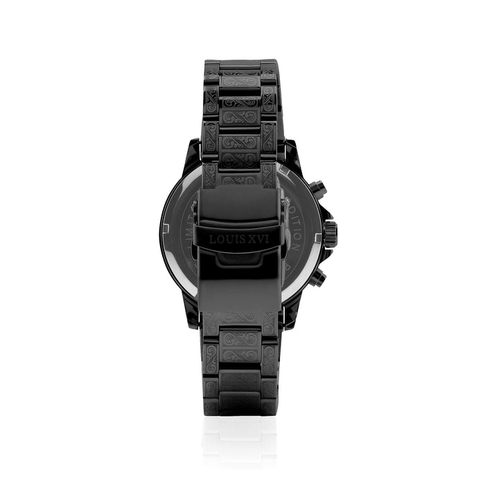 LOUIS XVI Men's Palais Royale Black/Black Carbon Dial Swiss Made Analog Watch