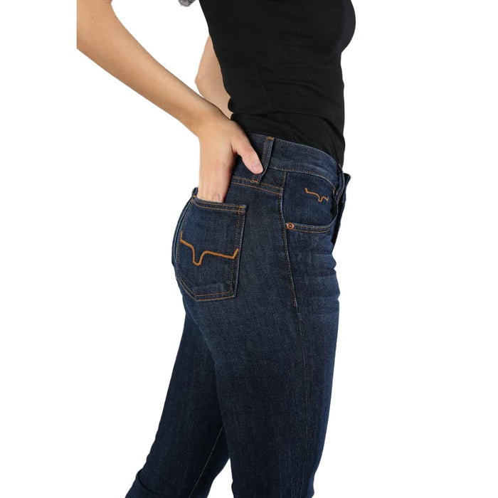 Kimes Ranch Women's Jennifer Blue 8W x 32L High-Rise Wide Flare Jeans