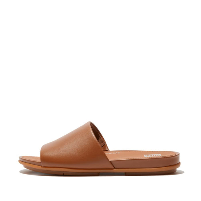 FitFlop Gracie Leather Pool Slides Sandals for Women - Leather Upper, Open Toe Design, and Textile Lining
