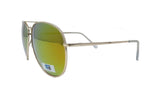 Sager Eyewear Gunmetal Wire Spatula Polarized UV Grey Lens Aviator Sunglasses