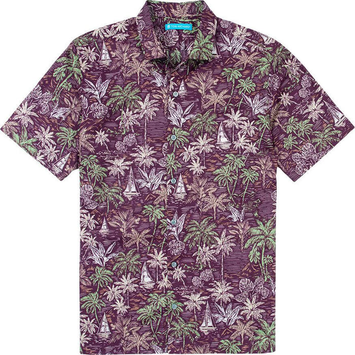 Tori Richard Intercoastal Maroon Medium Short Sleeve Hawaiian Shirt