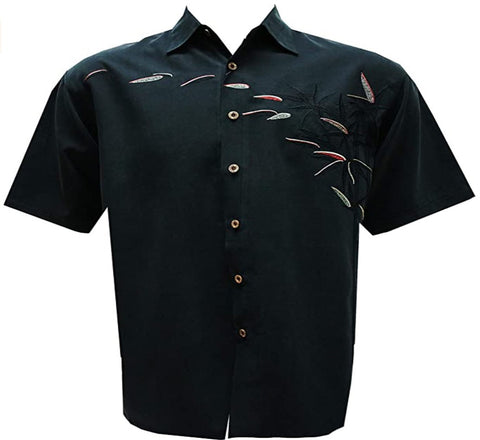 Bamboo Cay Mens XXX-Large Black Bamboos On The Loose Tropical Shirt