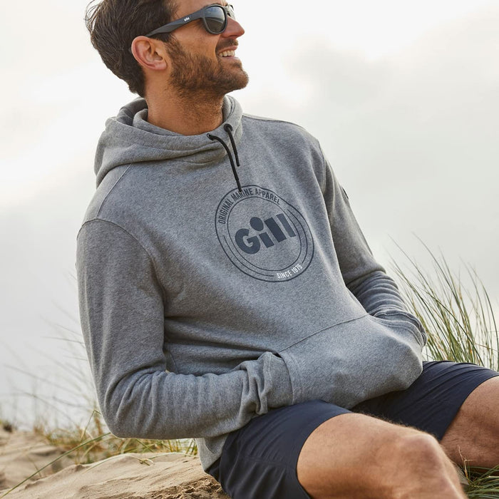 Gill Men's Cavo Organic Cotton Hoodie Medium Grey Marl Long Sleeve Sweatshirt