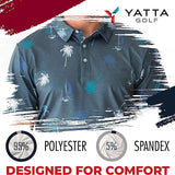 Yatta Golf Mens Standout Performance Short Sleeve Golf Polo Shirt