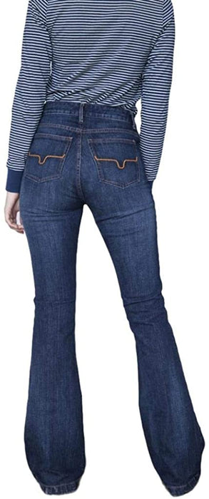 Kimes Ranch Women's Jennifer Blue 4W x 32L High-Rise Wide Flare Jeans