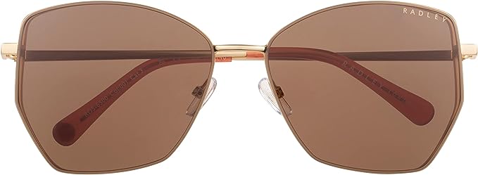 Radley London Women's 6500 Matte Gold/Orange Oversized Square Sunglasses