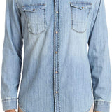 Mavi Men's Medium Rio Light Camo Vintage Denim Shirt