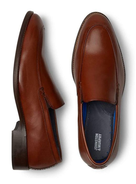 Johnston & Murphy Men's Stockton Venetian Size 9.5 Black Leather Slip-On Shoes