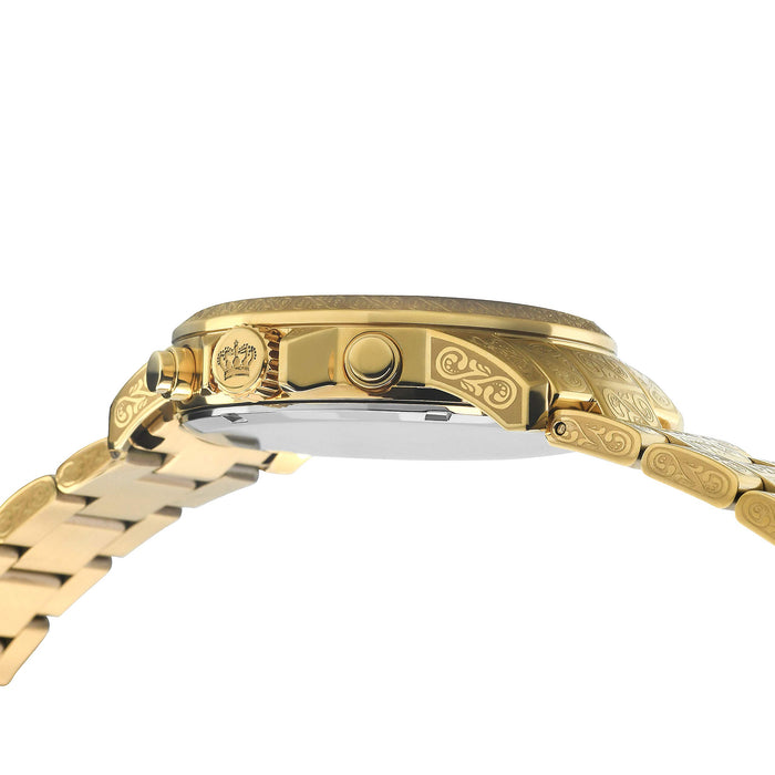 LOUIS XVI Men's Palais Royale Gold/Black Carbon Dial Swiss Made Analog Watch