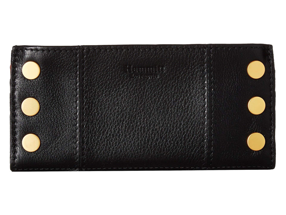 Hammitt Women's 110 North Folding Leather Wallet Black/Brushed Gold With Zipper