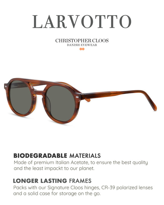 Christopher Cloos Larvotto Bourbon 48mm Minimalistic Polarized Sunglasses