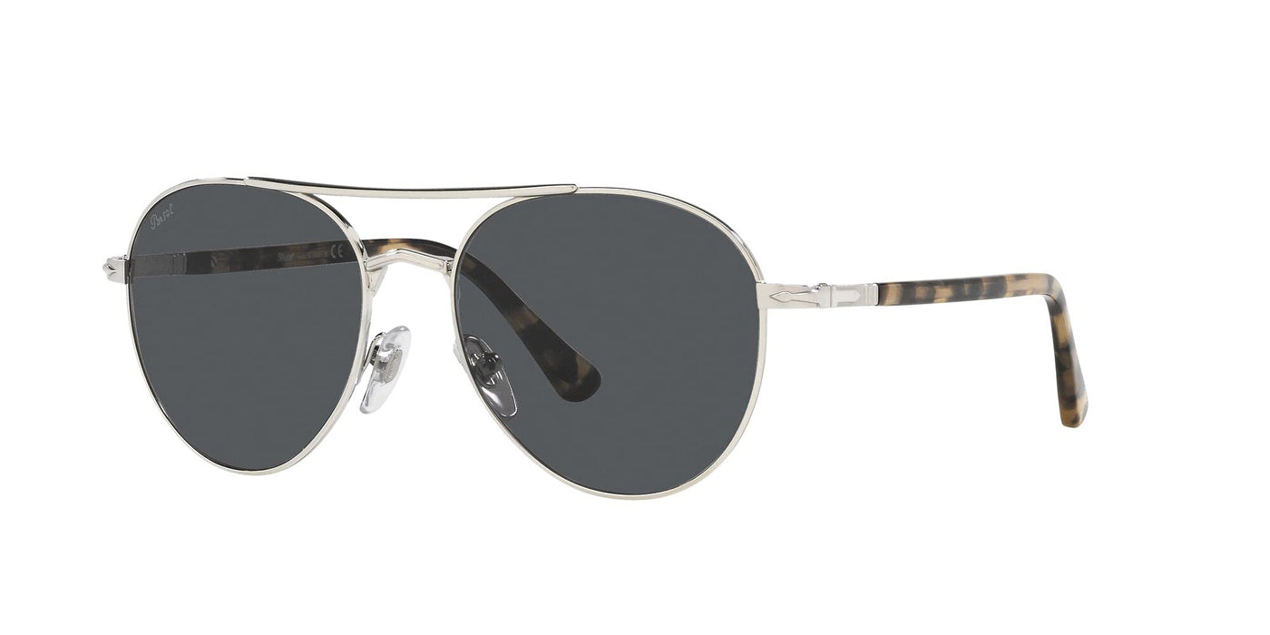 Persol Men's PO2477S Silver with Dark Grey Polarized Lens Designer Sunglasses