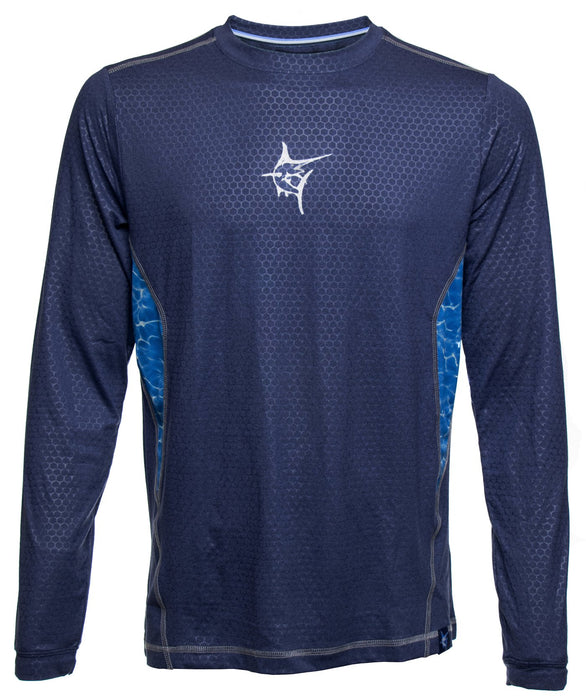 White Water Medium Slate Blue TechnoFlex Breathable Long Sleeve Shirt