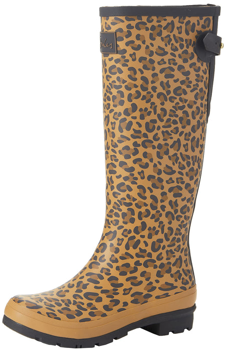Joules Women's Welly Print Tan Leopard Size 6 Knee High Rain Boot