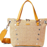 Hammitt Women's Daniel Medium Leather Purse Chanterelle Raffia/Brushed Silver