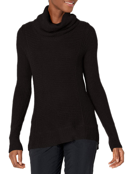 Mountain Khakis Women's Black Large Countryside Cowl Neck Ribbed Sweater