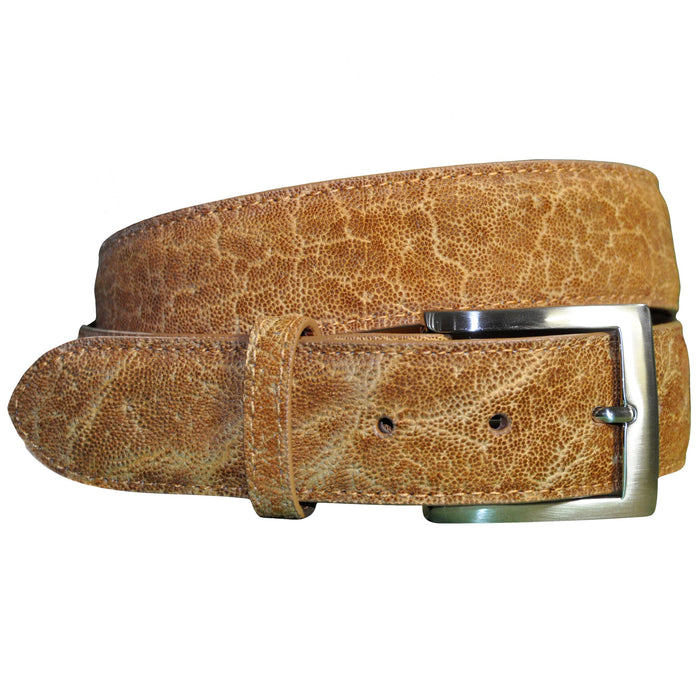 Tag Safari Elephant Skin Belt Genuine Leather Belt, Brass Buckle Fully Adjustable