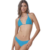 PQ Swim Women's Isla Triangle Bikini Top - Back Tie Closure, Removable Padding, Women's Swimsuit Top