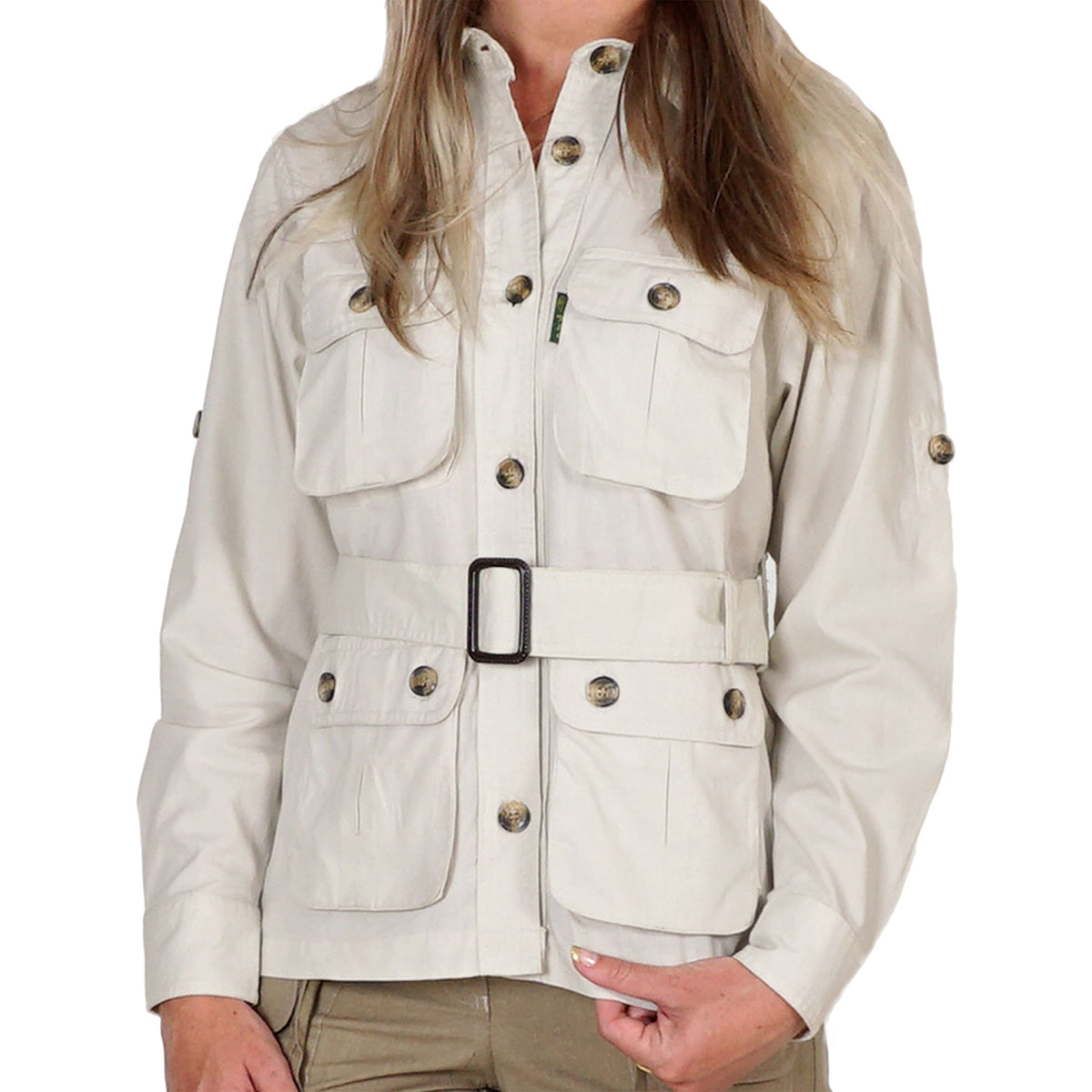 Safari Jacket for Women-Khaki-Medium