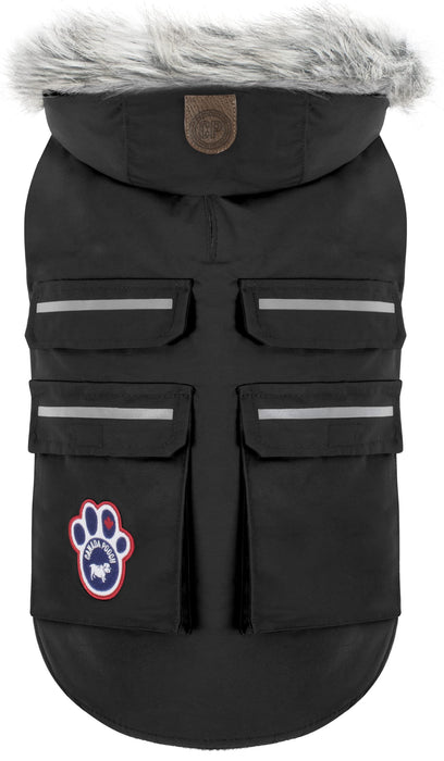 Canada Pooch Everest Explorer Size 28 Black Fleece Lined Insulated Dog Coat