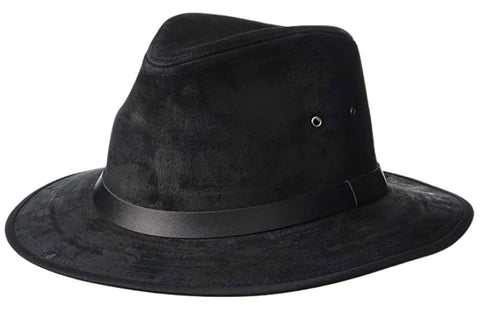 Henschel Black Medium Safari PigSuede Leather Hat