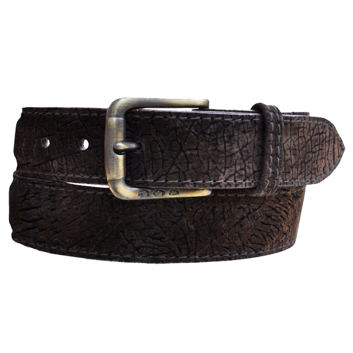 Tag Safari Hippo Skin Genuine Leather Belt, Brass Buckle Fully Adjustable Made In Africa
