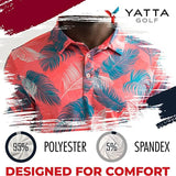 Yatta Golf Mens Standout Performance Short Sleeve Golf Polo Shirt