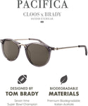 Christopher Cloos x Brady Pacifica Grey Tonic 49mm Polarized Sunglasses