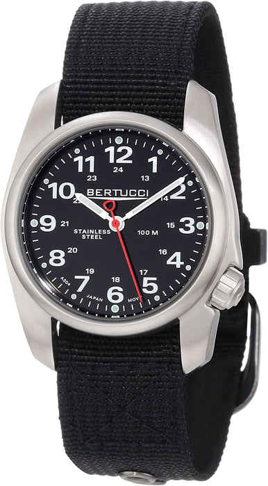 Bertucci A-1S Black Nylon Strap 36mm Stainless Steel Dial Field Watch