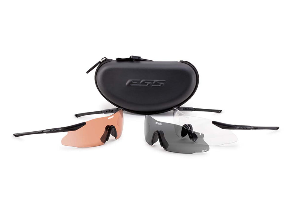ESS Sunglasses ICE Tactical Kit Black w/Interchangeable Clear/Gray/Hi-Def Copper