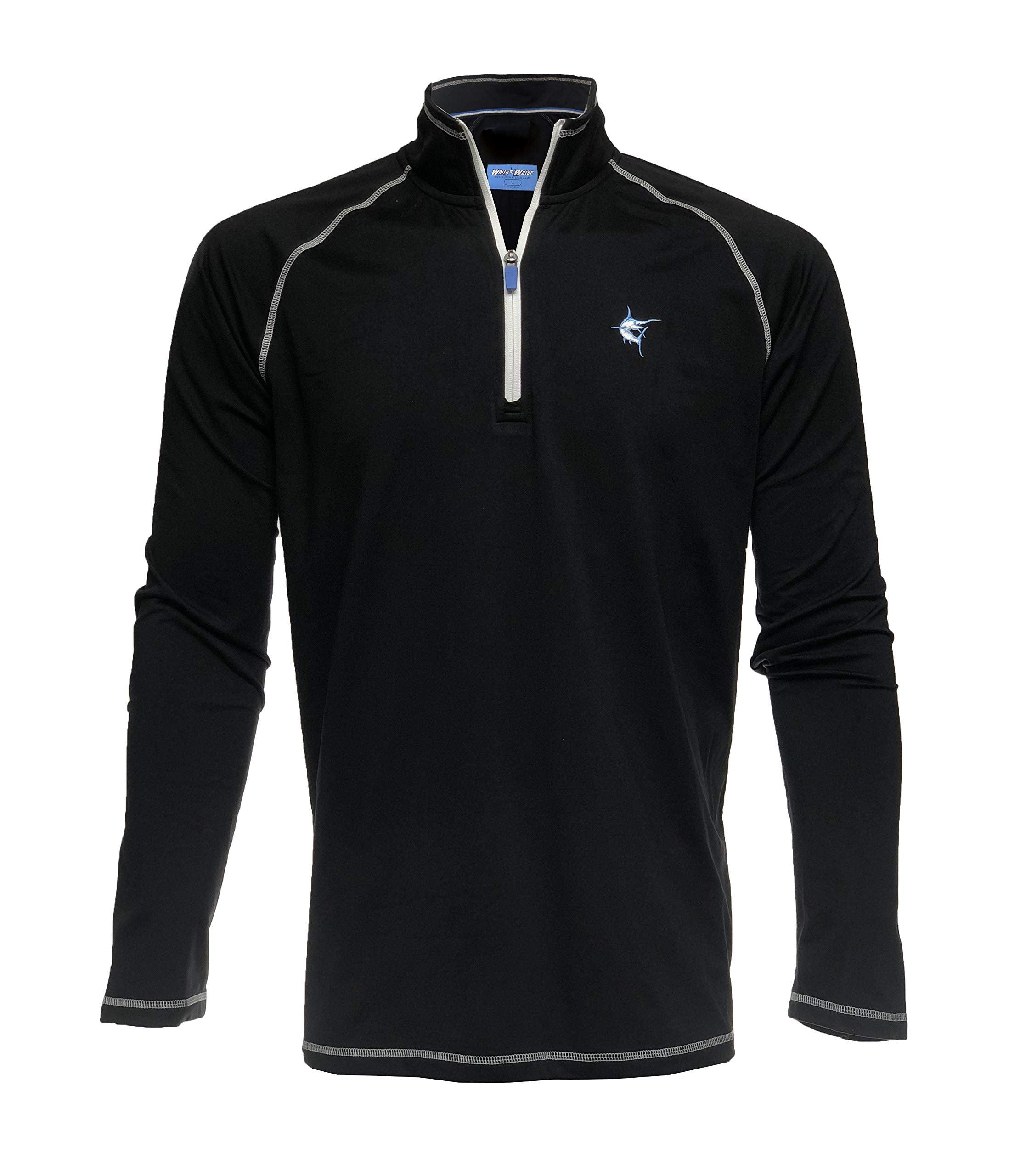 White Water Large Light Blue New Harbor Performance 1/4 Zip Pullover Shirt - Sports by Sager