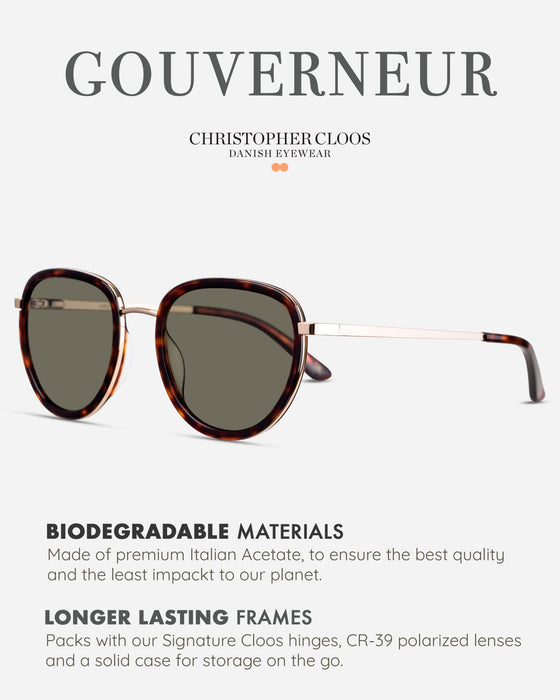 Christopher Cloos Gouverneur Espresso 49mm Danish Design Polarized Sunglasses