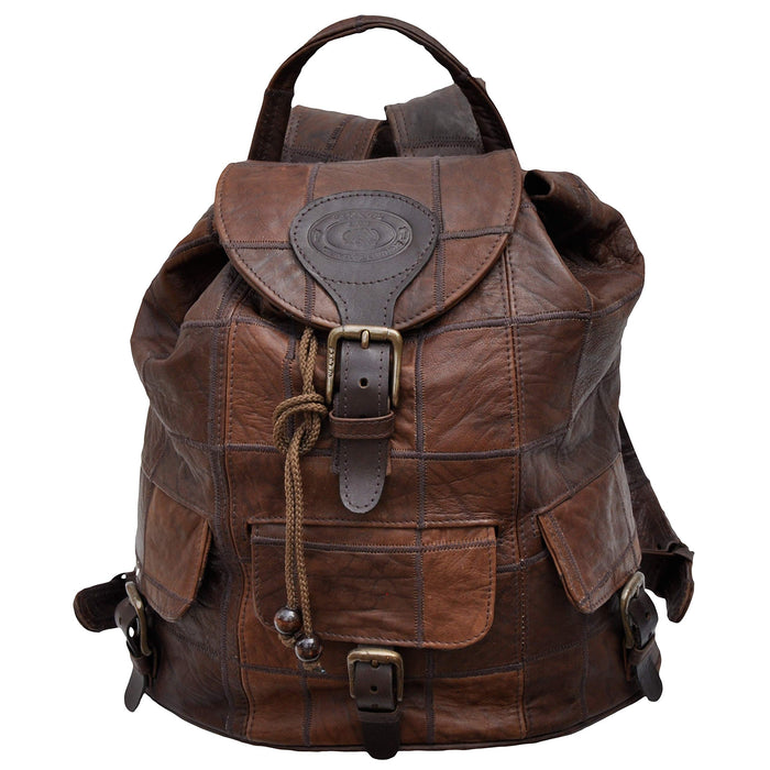 Tag Safari Leather Safari Backpack PatchWork Kilimanjaro - Brown - One Size