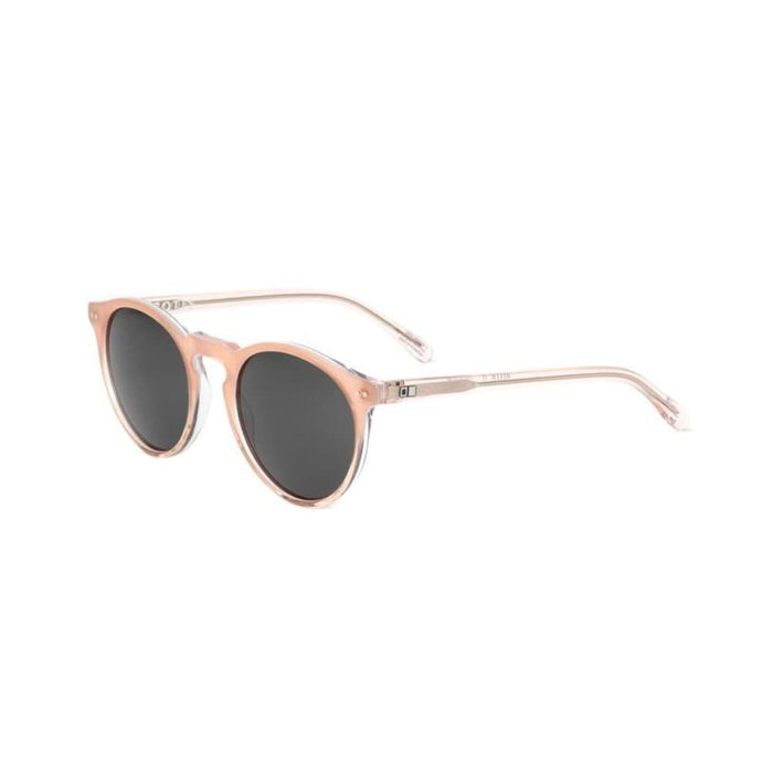 Otis Eyewear Omar Crystal Peach Smokey Blue Polarized Mineral Lens Sunglasses