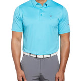 Callaway Men's Micro Hex Golf Performance Polo Shirt with Sun Protection, Solid Stretch Fabric
