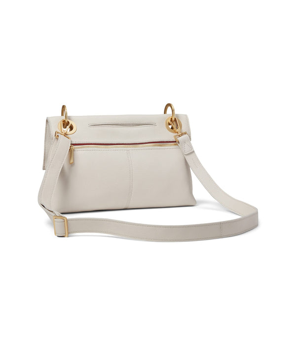 Hammitt Vip Montana Medium Lily White/Brushed Gold Leather Purse With Strap