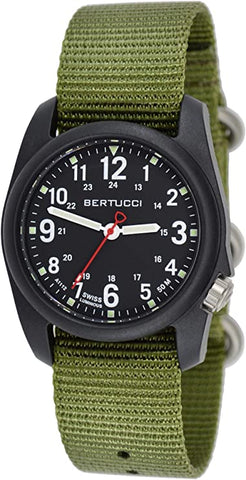 Bertucci DX3 Field Forest Nylon Strap 40mm Black Case Field Watch
