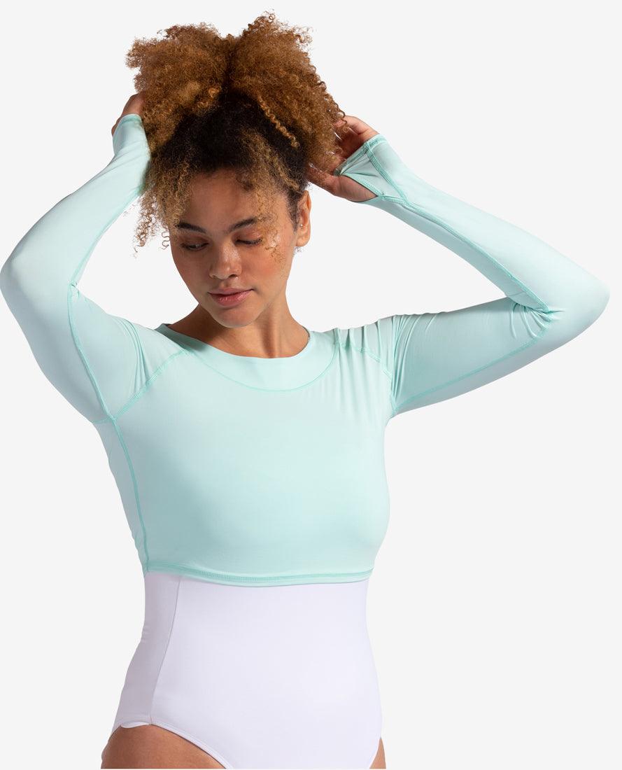 BloqUV Women's Medium Mint Quick Dry Crop Top Long Sleeve Shirt