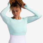 BloqUV Women's Medium Mint Quick Dry Crop Top Long Sleeve Shirt