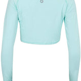 BloqUV Women's Medium Mint Quick Dry Crop Top Long Sleeve Shirt