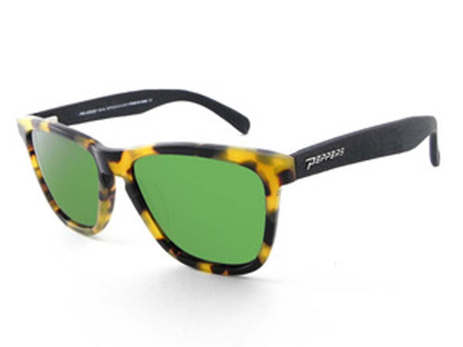 Peppers Polarized Sunglasses Black Sands Shiny Black Green Camo w/G15 Lens