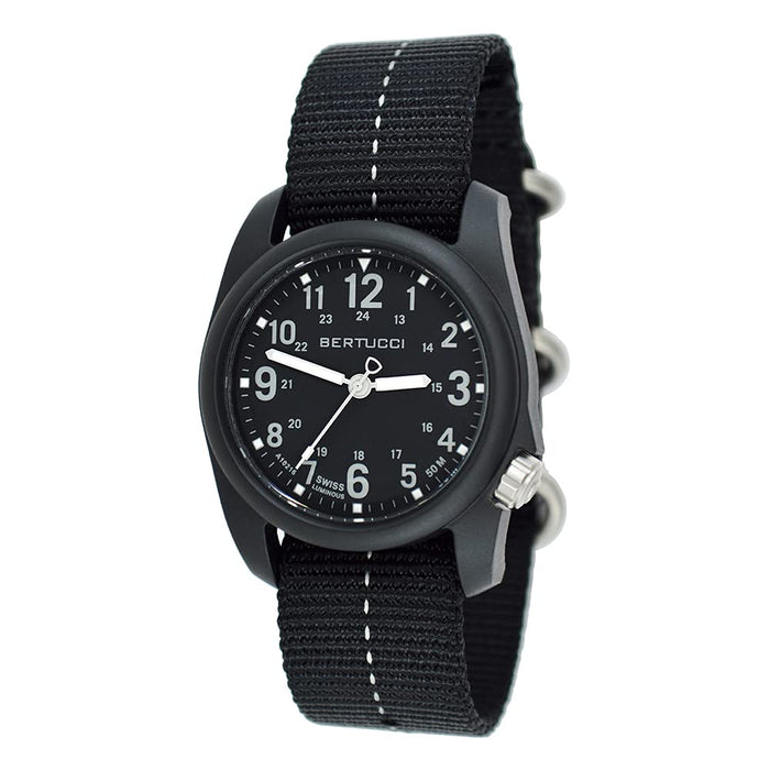 Bertucci DX3 Plus 11043 Black/Ghost Gray Dash Strap Black Dial Field Watch