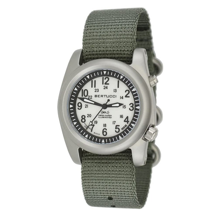 Bertucci A-2SEL Olive Nylon Strap 40mm Electroluminescent Dial Field Watch