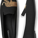 VIVAIA Audrey Womens Black Cheetah Loafers