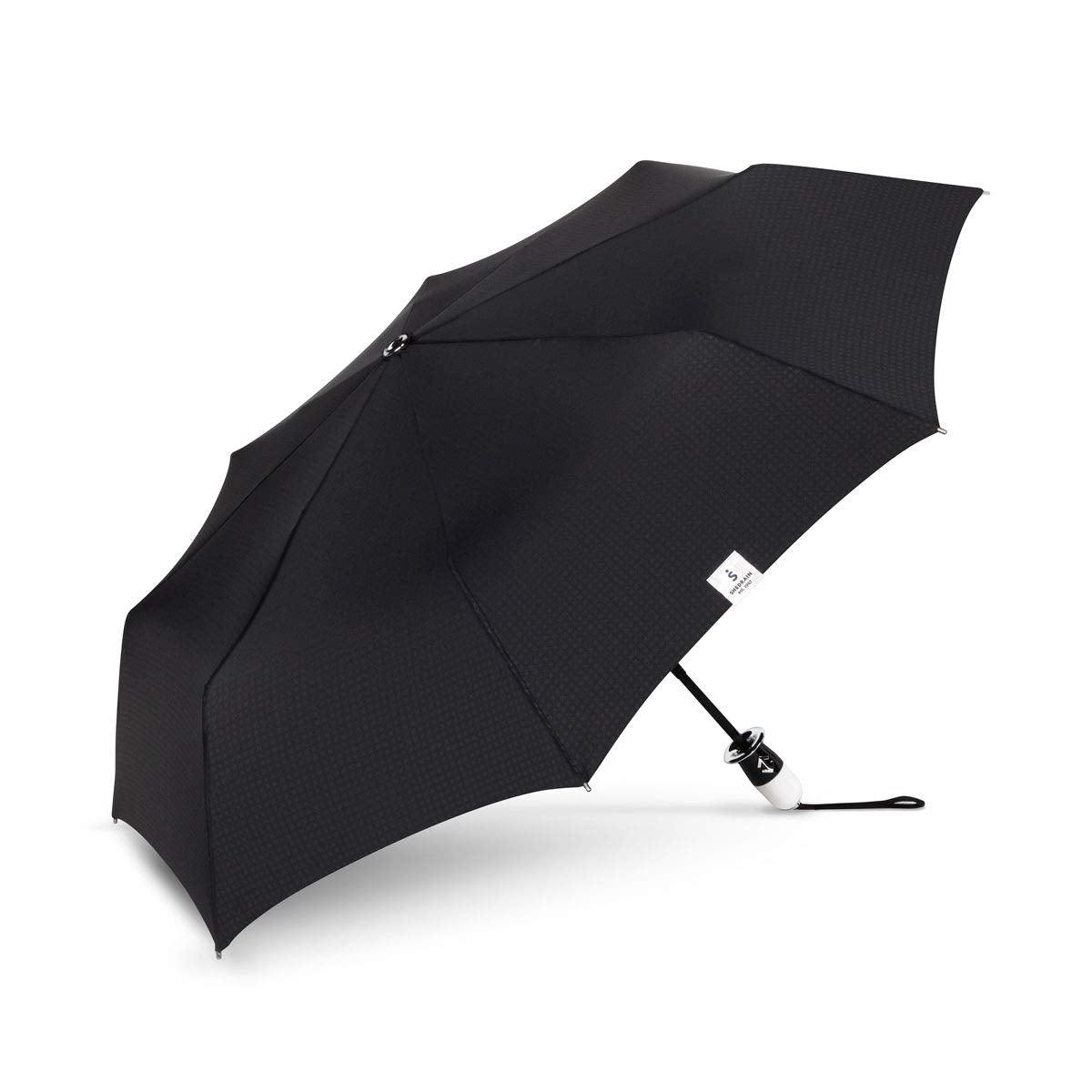 The Indestructible Umbrella Blk Dualmatic White/Blk Handle/Grip Compact Umbrella - Sports by Sager
