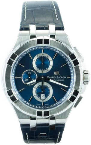 Maurice Lacroix Men's Aikon Automatic Blue 42 mm Chronograph Watch