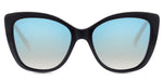DIFF Eyewear Ruby Matte Black Blue Mirror Lens Sunglasses
