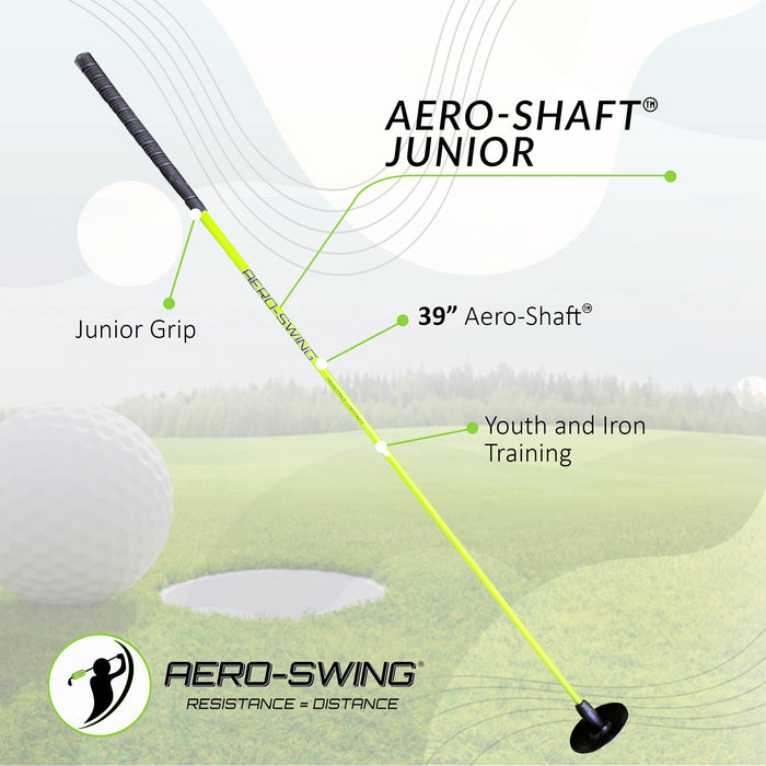 Aero-Swing 39" Aero-Shaft Golf Swing Tempo Trainer Aid Loaded with 3 Aero-Swings