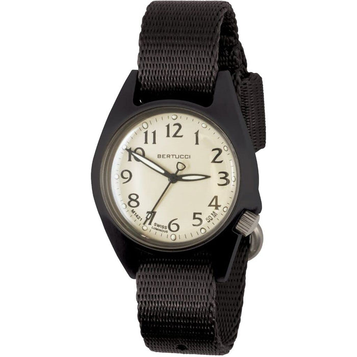 Bertucci M-2RA Women's Black Comfort Webb Strap 35mm Sand/Black Dial Field Watch